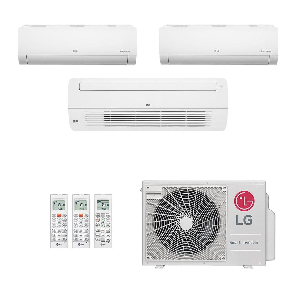 Ar-Condicionado Multi Split Inverter LG 24.000 (2x Evap HW 9.000 + 1x Evap Cassete 1 Via 18.000) Só Frio 220V