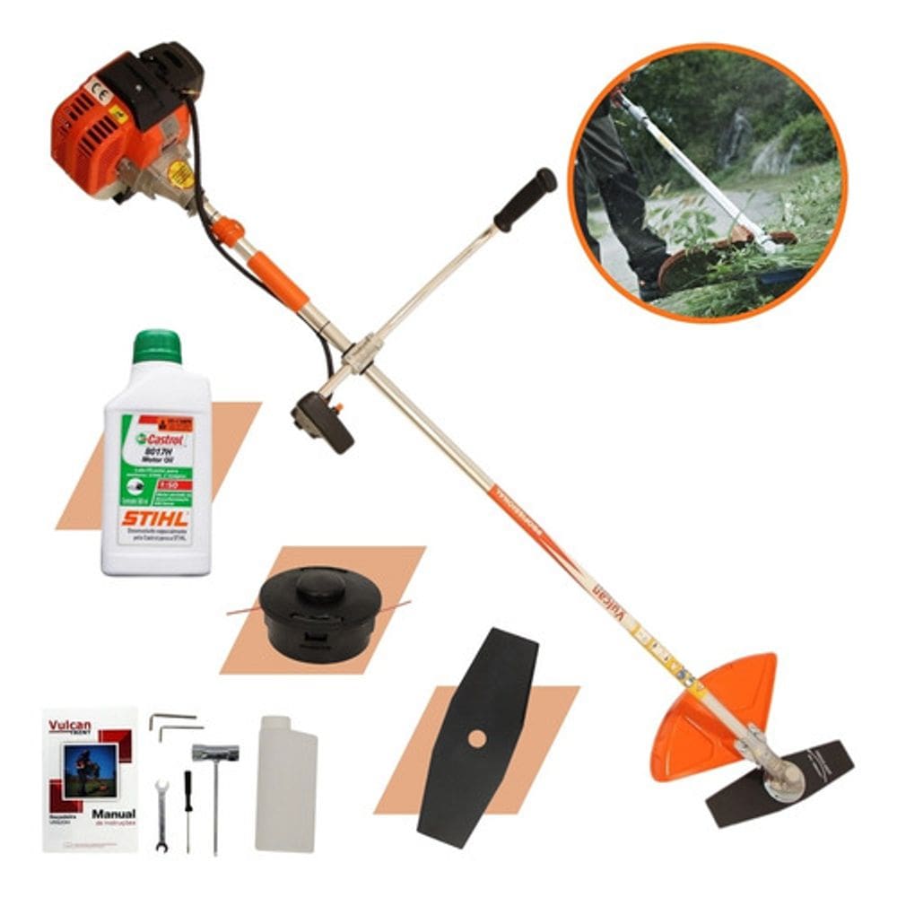 Roçadeira & Aparador De Grama Vr430s Vulcan + Óleo Stihl 2t