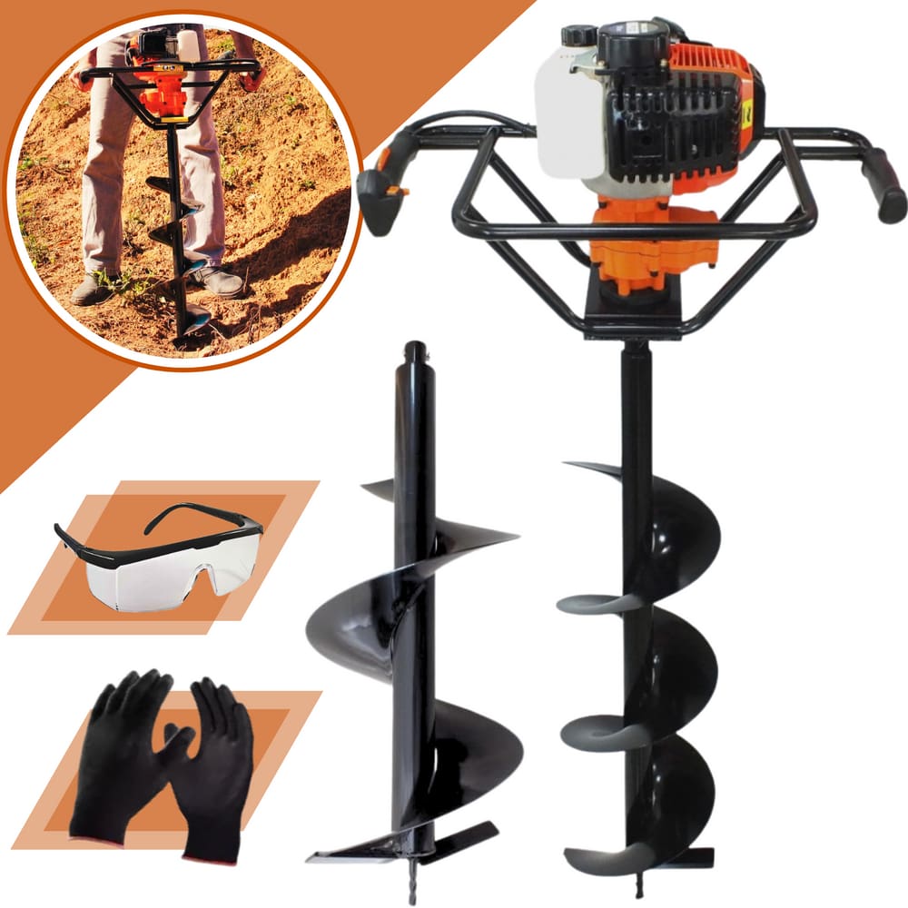 Perfurador De Solo a Gasolina Vulcan Trent 52cc 2,5hp + Broca 80x20cm + Broca 80x30cm