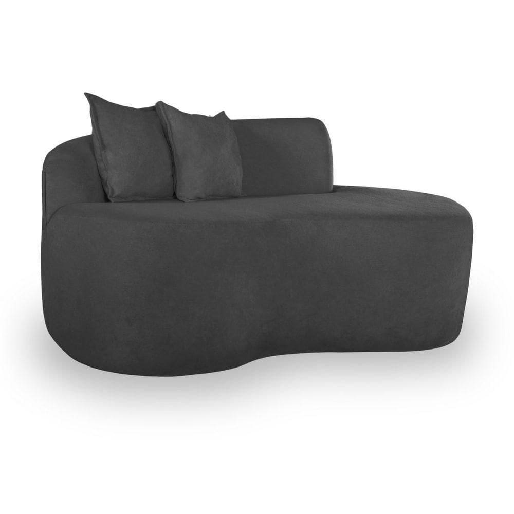 Sofá Moderno 2 Lugares Sala E Recepção Bouclé Cor:cinza