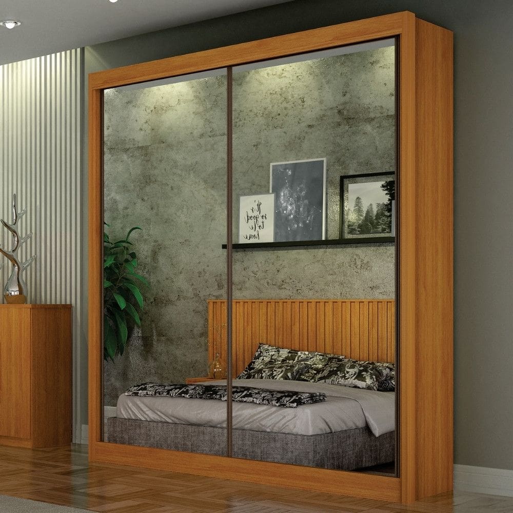 Guarda Roupa Casal com Espelho 2 Portas