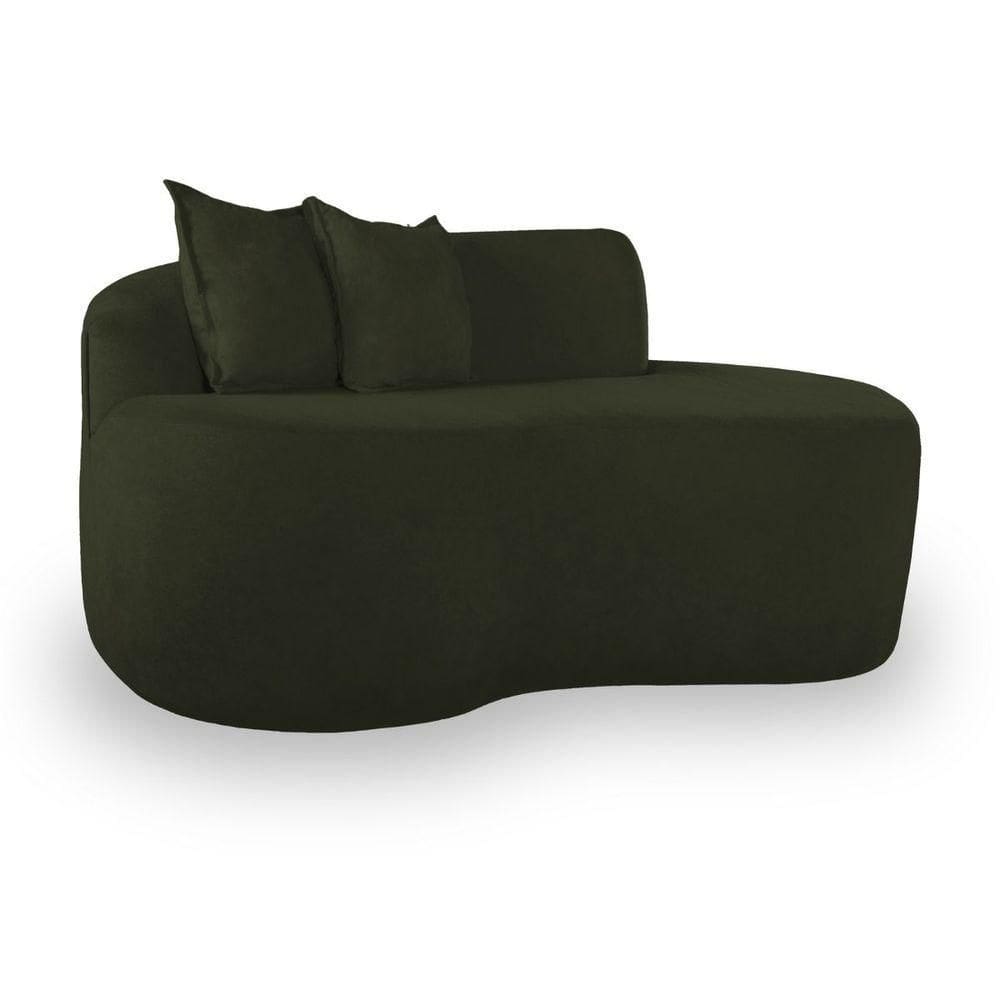 Sofá Moderno 2 Lugares Sala E Recepção Bouclé Cor:verde Musgo