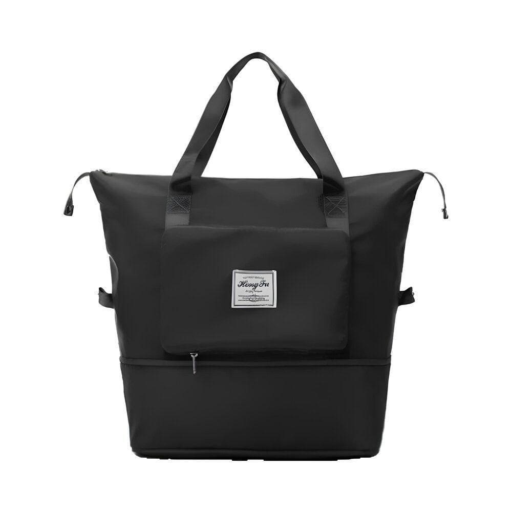 Bolsa De Viagem Mochila Dobrável Grande Impermeável Preta