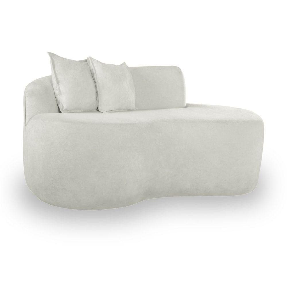 Sofá Moderno 2 Lugares Sala E Recepção Bouclé Cor:branco