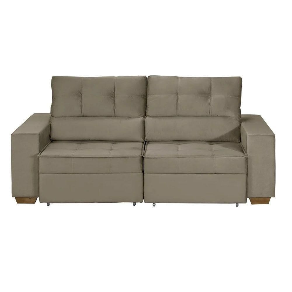 Sofá Baú San Marino Retrátil E Reclinável 3 Lugares Sofatec Bege