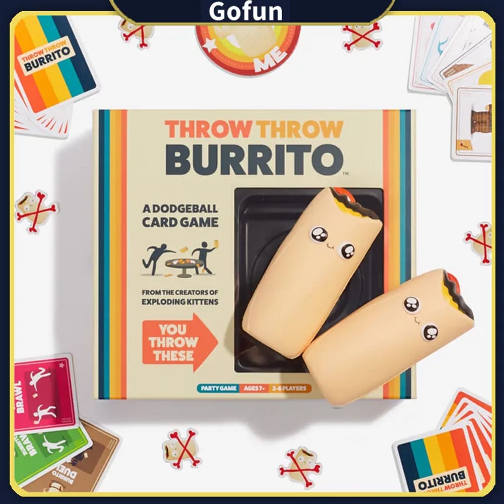 Jogo de cartas Dodgeball Exploding Kittens Throw Throw Burrito