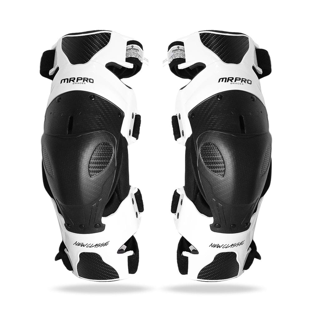 Joelheira Articulada Mr Pro New Classic Branco Perolizado Trilha Enduro Motocross