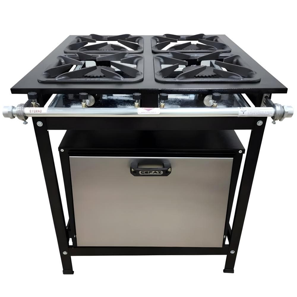 Fogao 4 Bocas 30X30 Gold Cfzg-127 Gas Glp Baixa Pressao Perfil 7Cm Com Forno - Cefaz