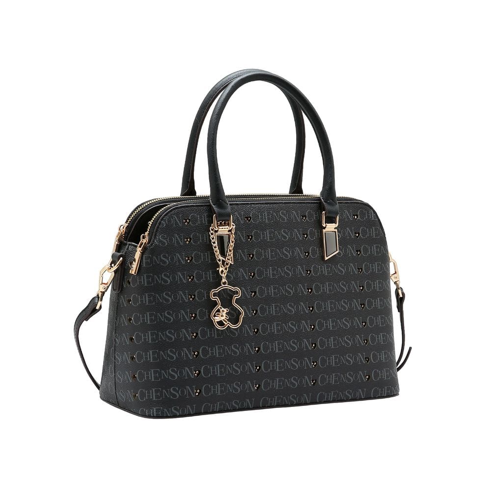 Bolsa Feminina Chenson Cristal Monograma Coração - Alça de Mão - Preto 3485396