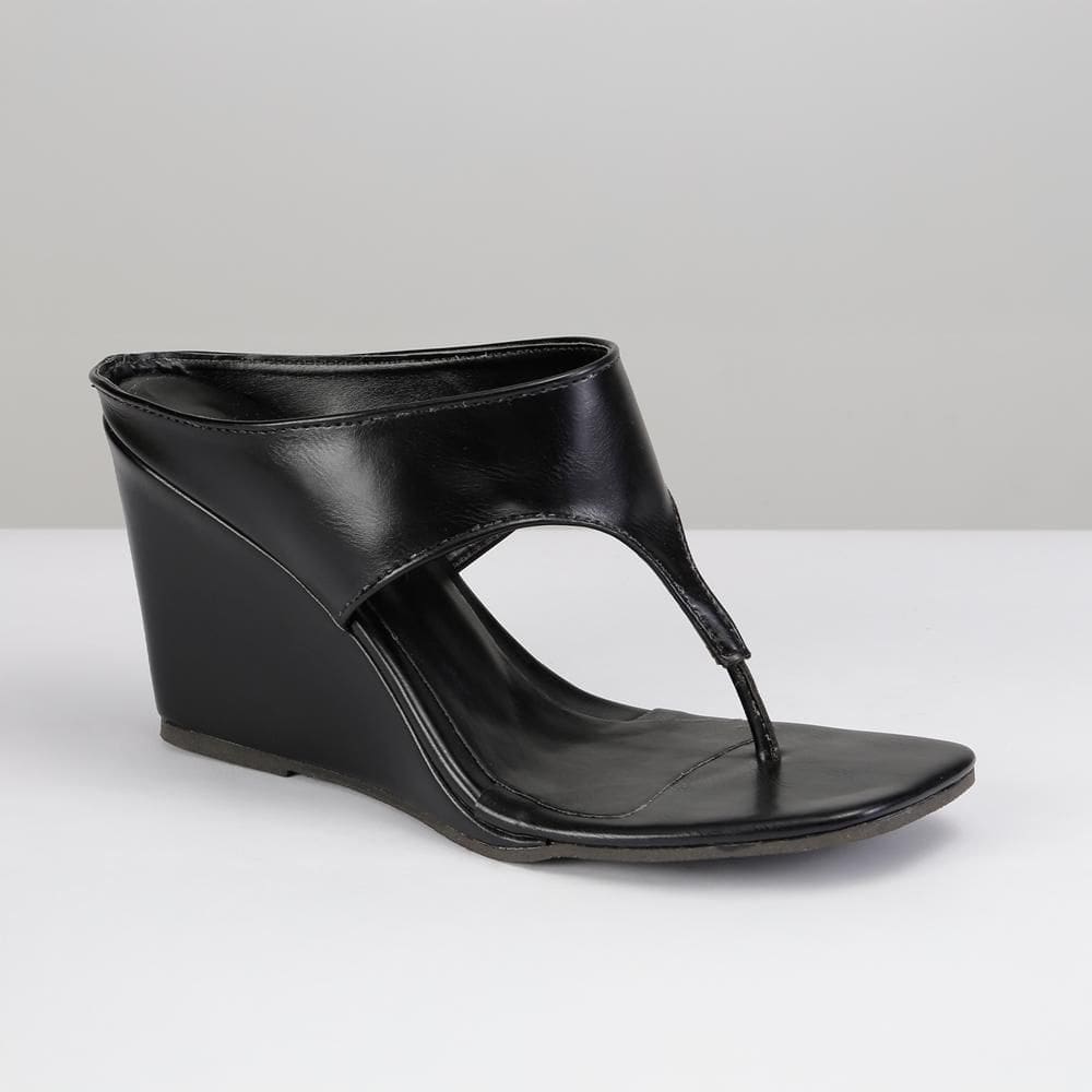 Sandália Feminina Anabela Minimal Square Bico Quadrado