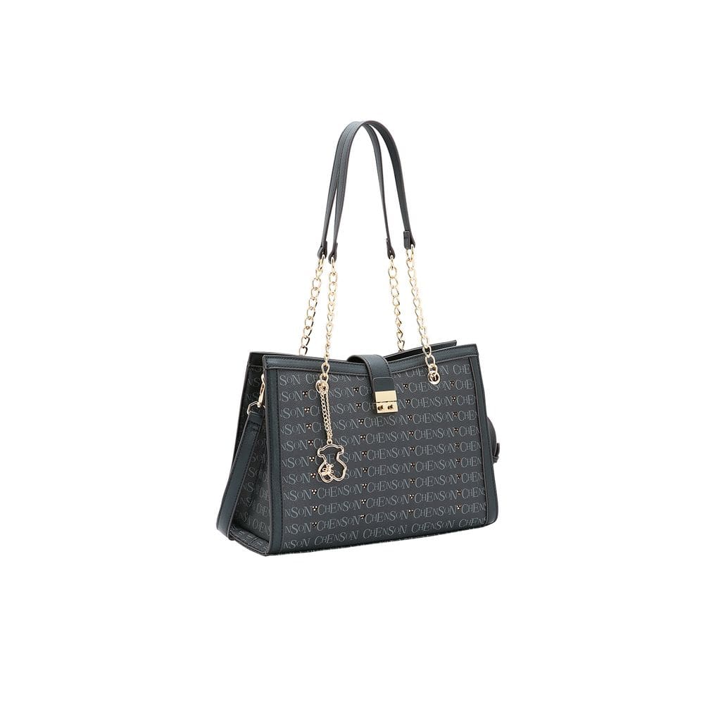 Bolsa Feminina Chenson Cristal Monograma Coração - Alça de Ombro - Preto 3485400