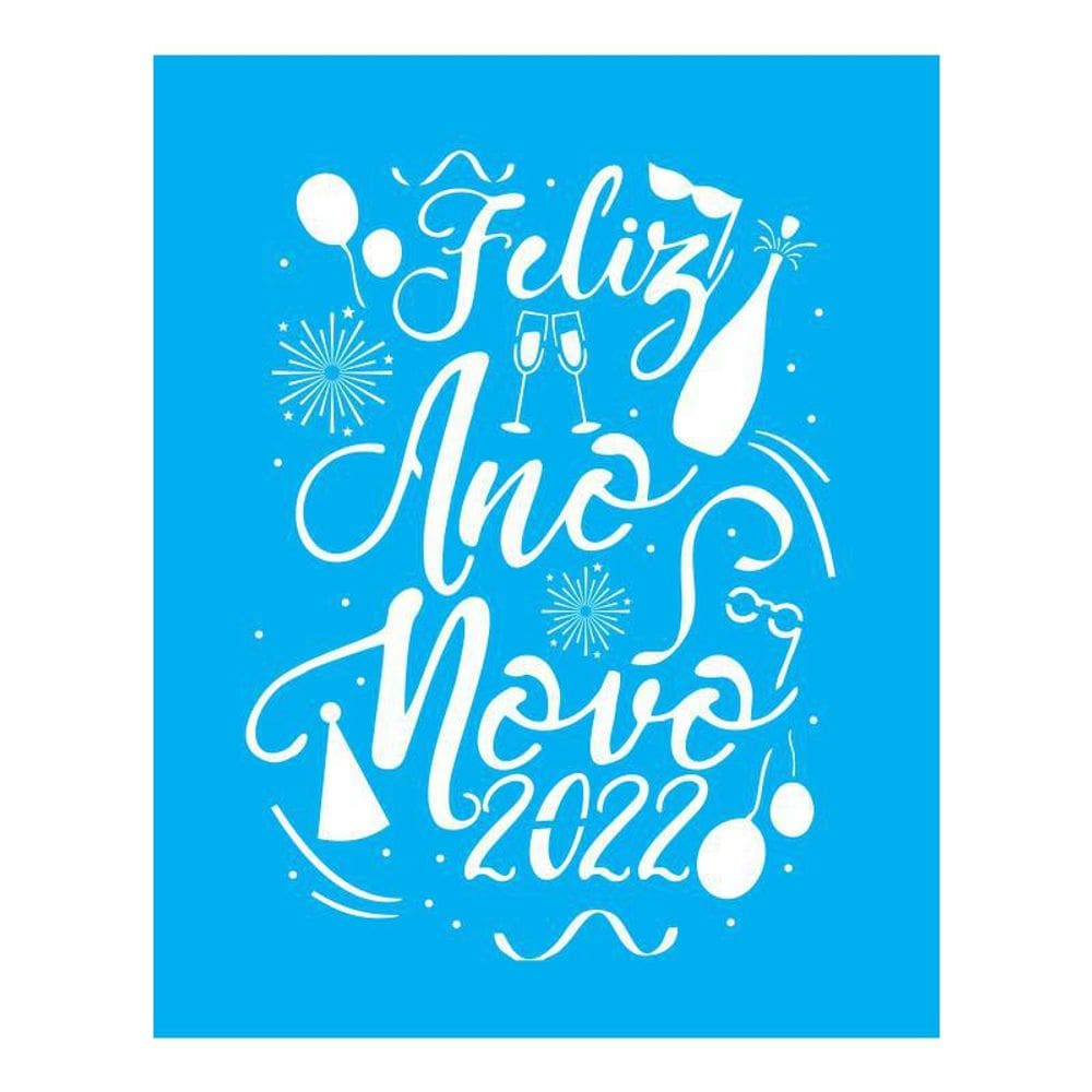 Stencil Tamako Feliz Ano Novo - 15X20Cm - Ref A3449