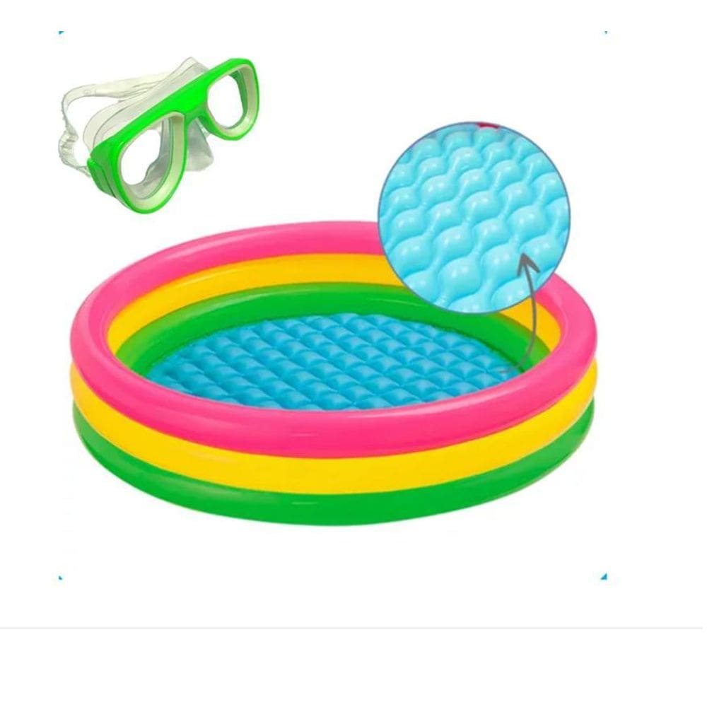 Piscina Inflável Acochoado 160L + Oculos De Natação