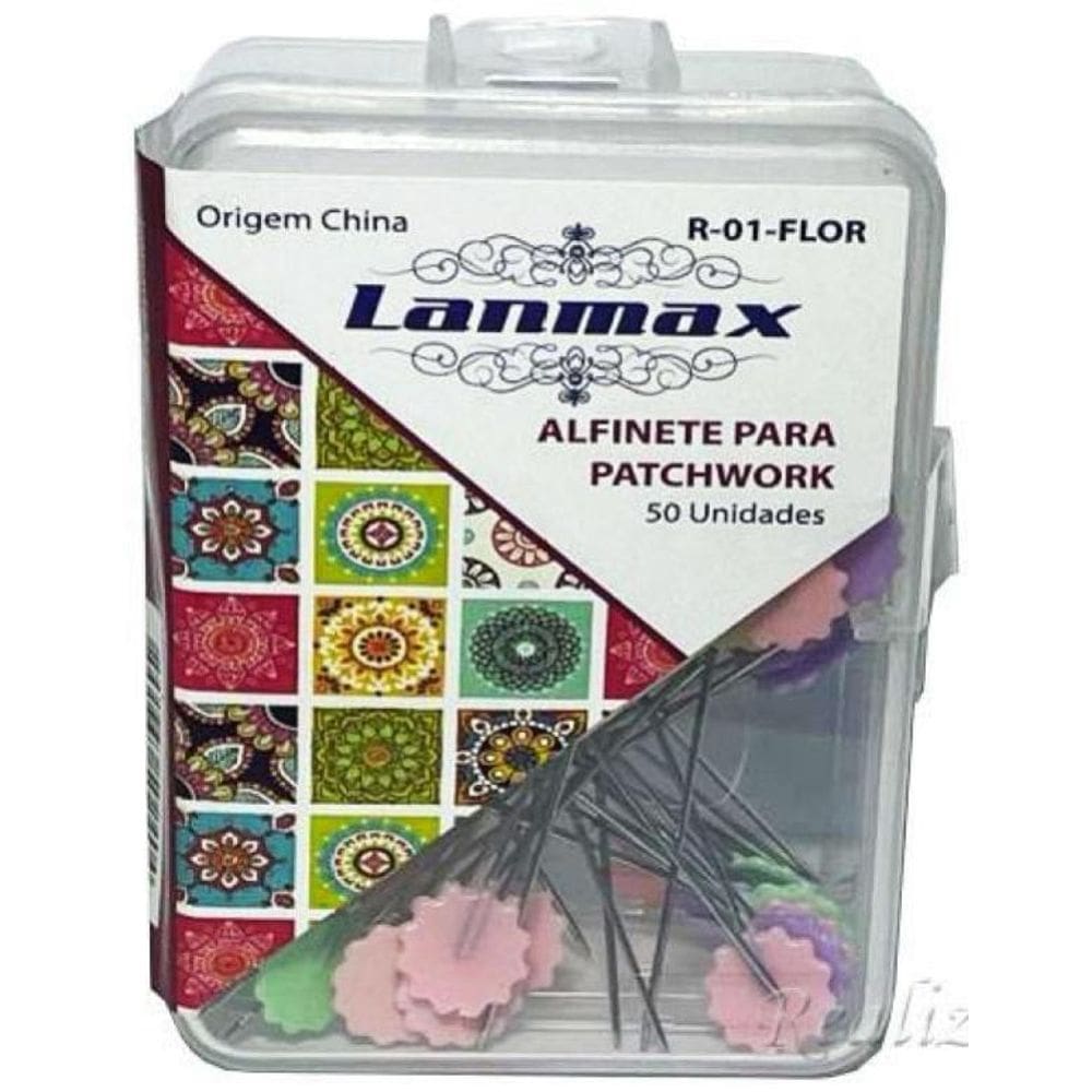 Kit 50 Alfinete Para Patchwork Cabeça De Flor