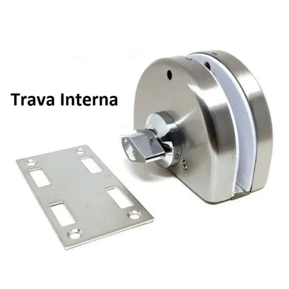 Fechadura Inox Para Vidro/Alvenaria De Pressão Correr Va 159
