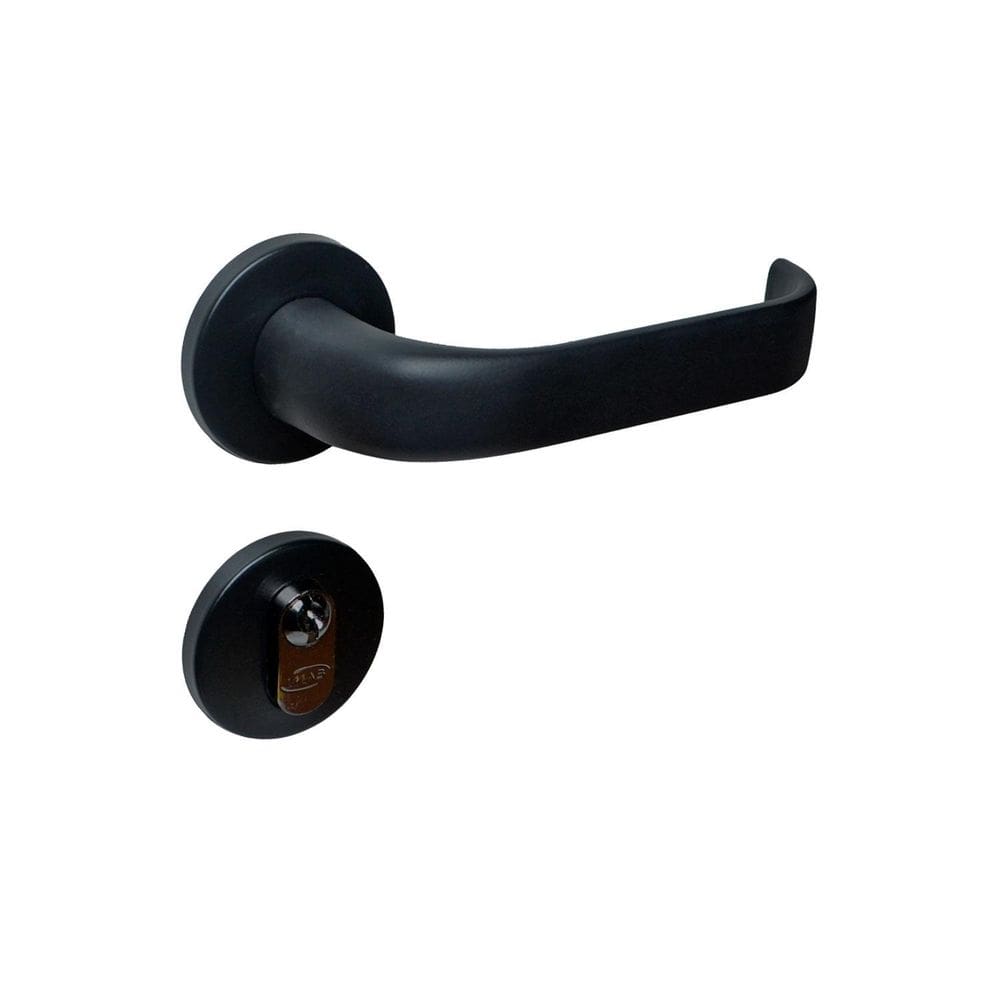 Fechadura Externa Imab Duna Roseta Redonda Preta 40Mm