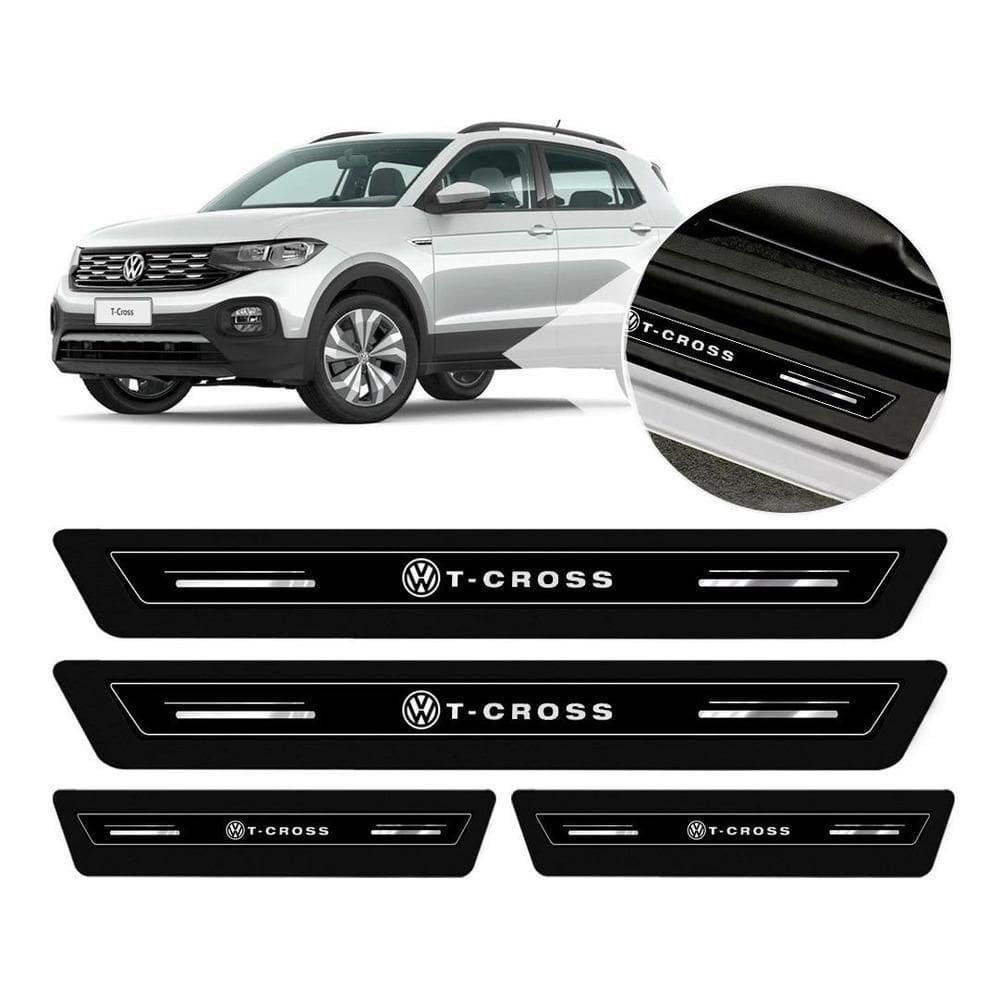 Soleira De Porta T-Cross Preto Platinum 8 Peças