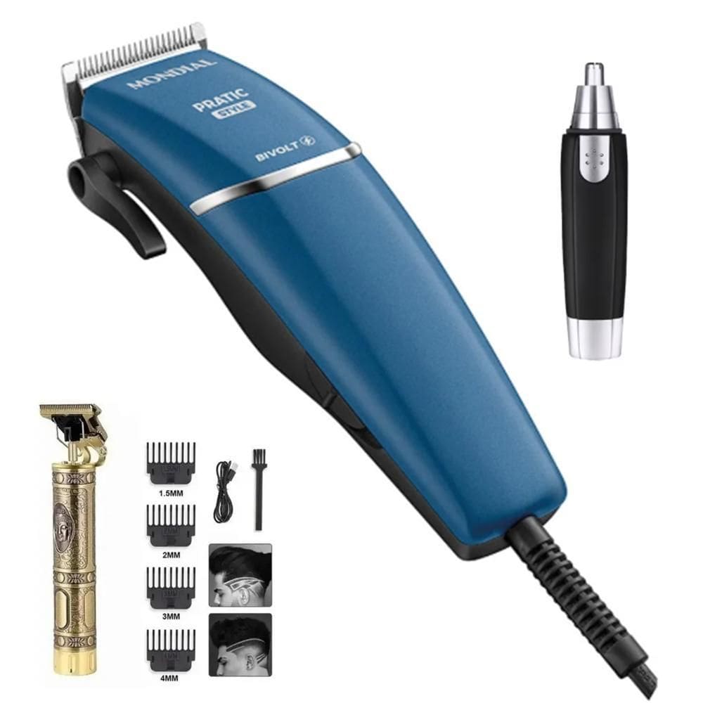 Maquina De Cortador Barba E Cabelo Pezinho Kit 3 Unidades