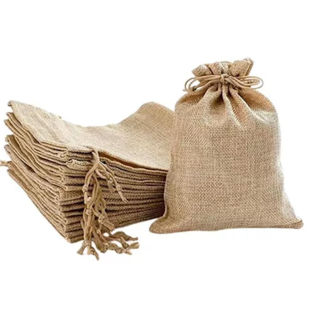 50 Sacos De Juta 7X9 Artesanato Lembrancinha Presente Festa