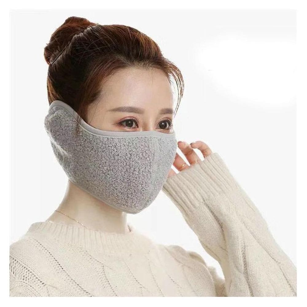 Máscara facial Teddy Velvet Winter Reutilizável de Algodão Respirável