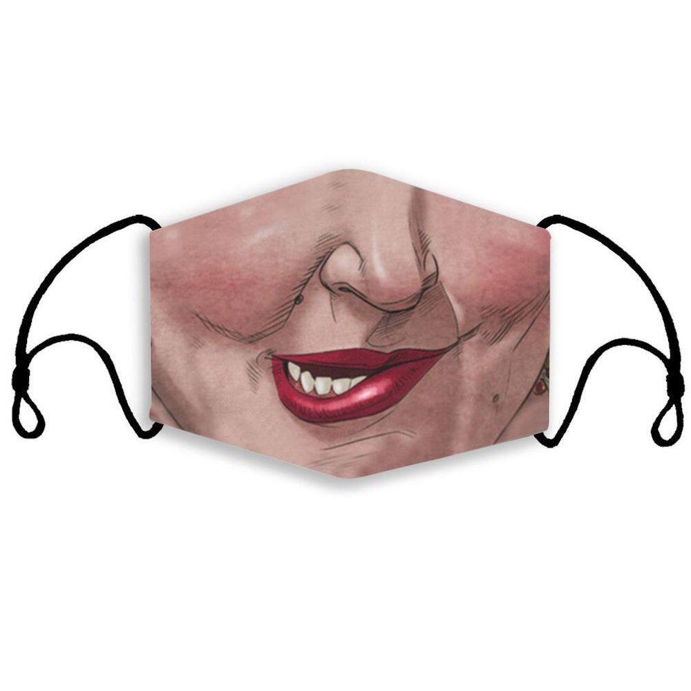 Máscara facial Wacky Mouth, impressão 3D, moderna, reutilizável, lavável