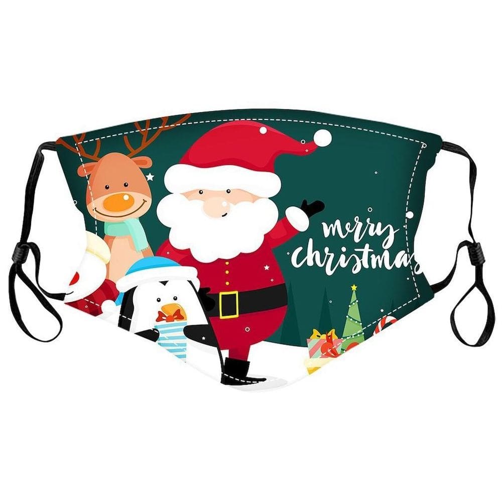 Máscara facial Feliz Natal Papai Noel de algodão respirável