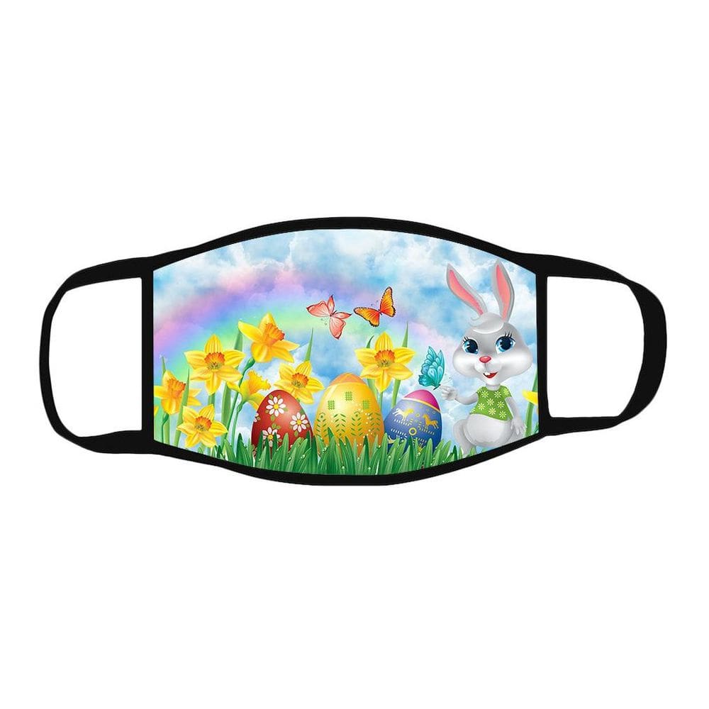 Máscara facial de Páscoa à prova de sol, lavável, respirável, reutilizável