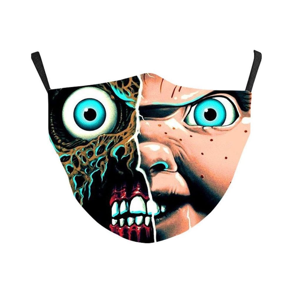 Máscara facial Nightmare Chucky Anime Impressão 3D com filtro