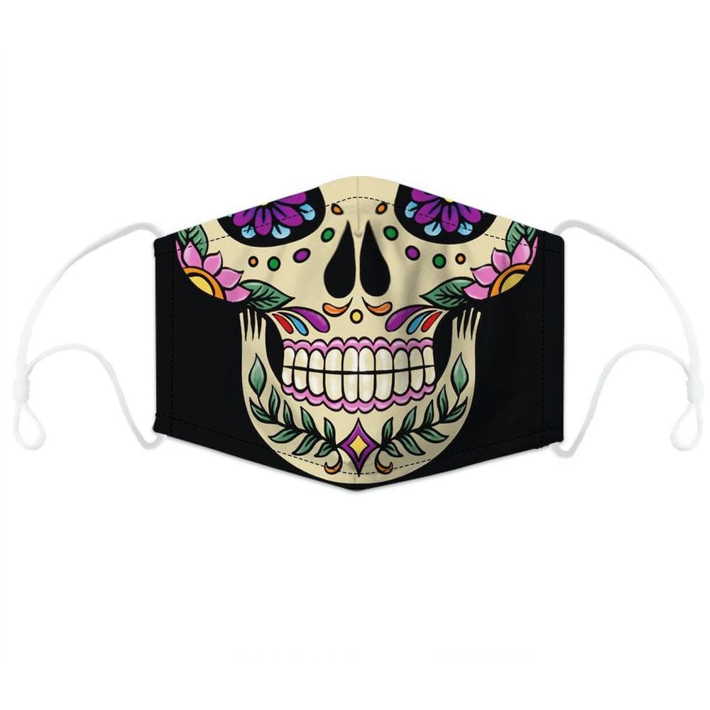 Máscara facial Skull Anime com estampa digital de algodão respirável