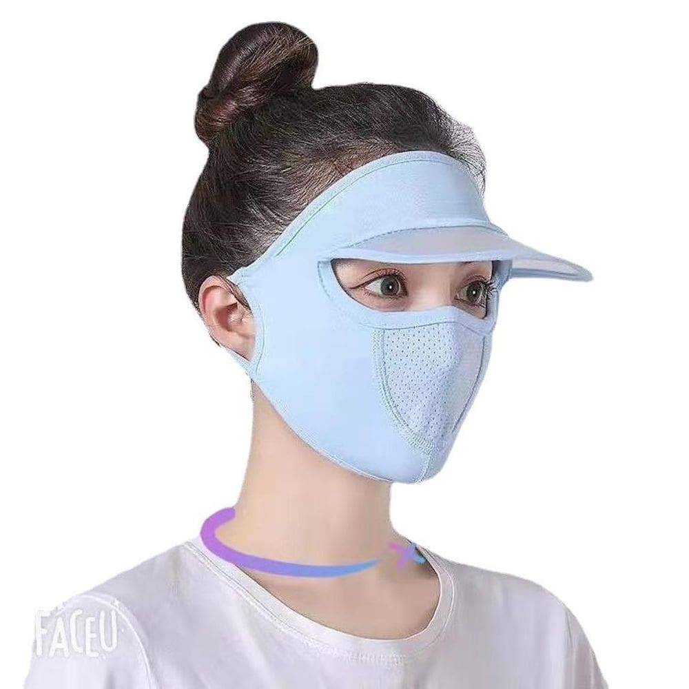 Máscara facial de verão sedosa e reutilizável à prova de sol para mulheres