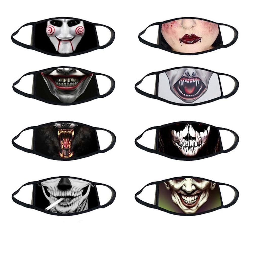 Máscara facial Halloween Funny Digital Print Set 8 reutilizáveis
