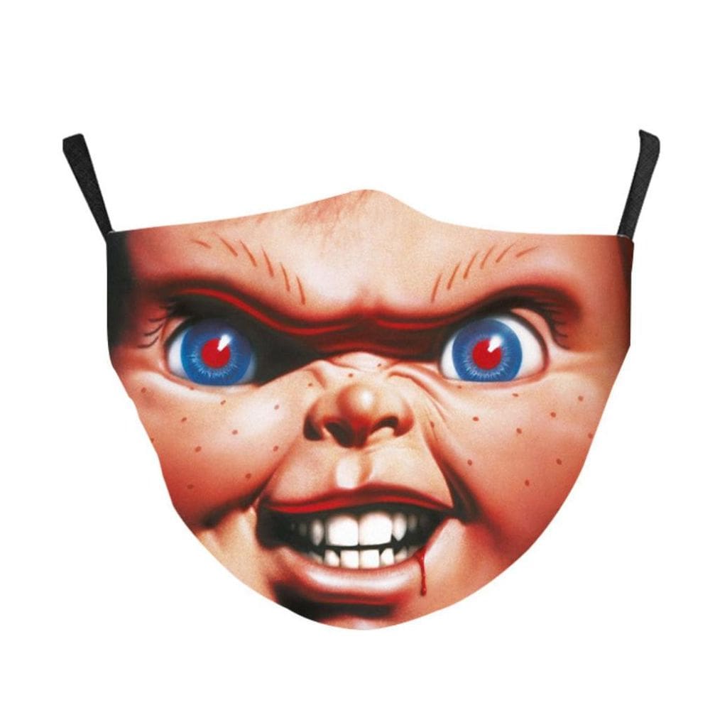 Máscara facial Nightmare Chucky Anime reutilizável com filtro