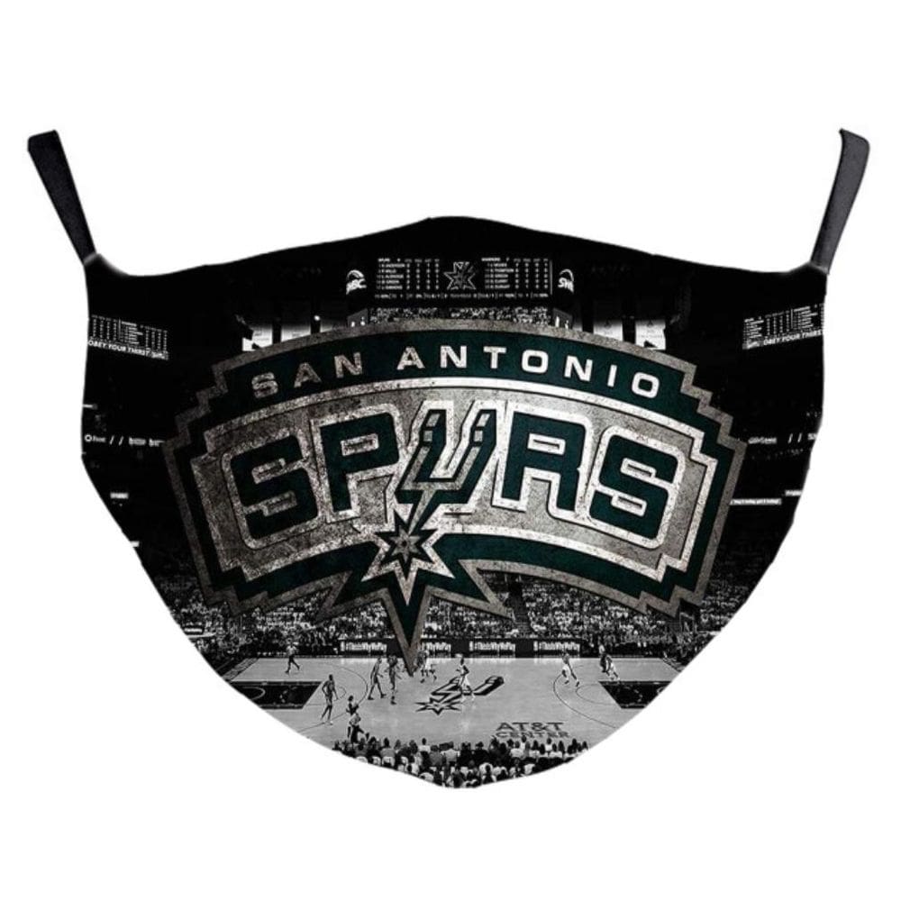 Máscara facial San Antonios Spurs NBA com impressão 3D de algodão respirável