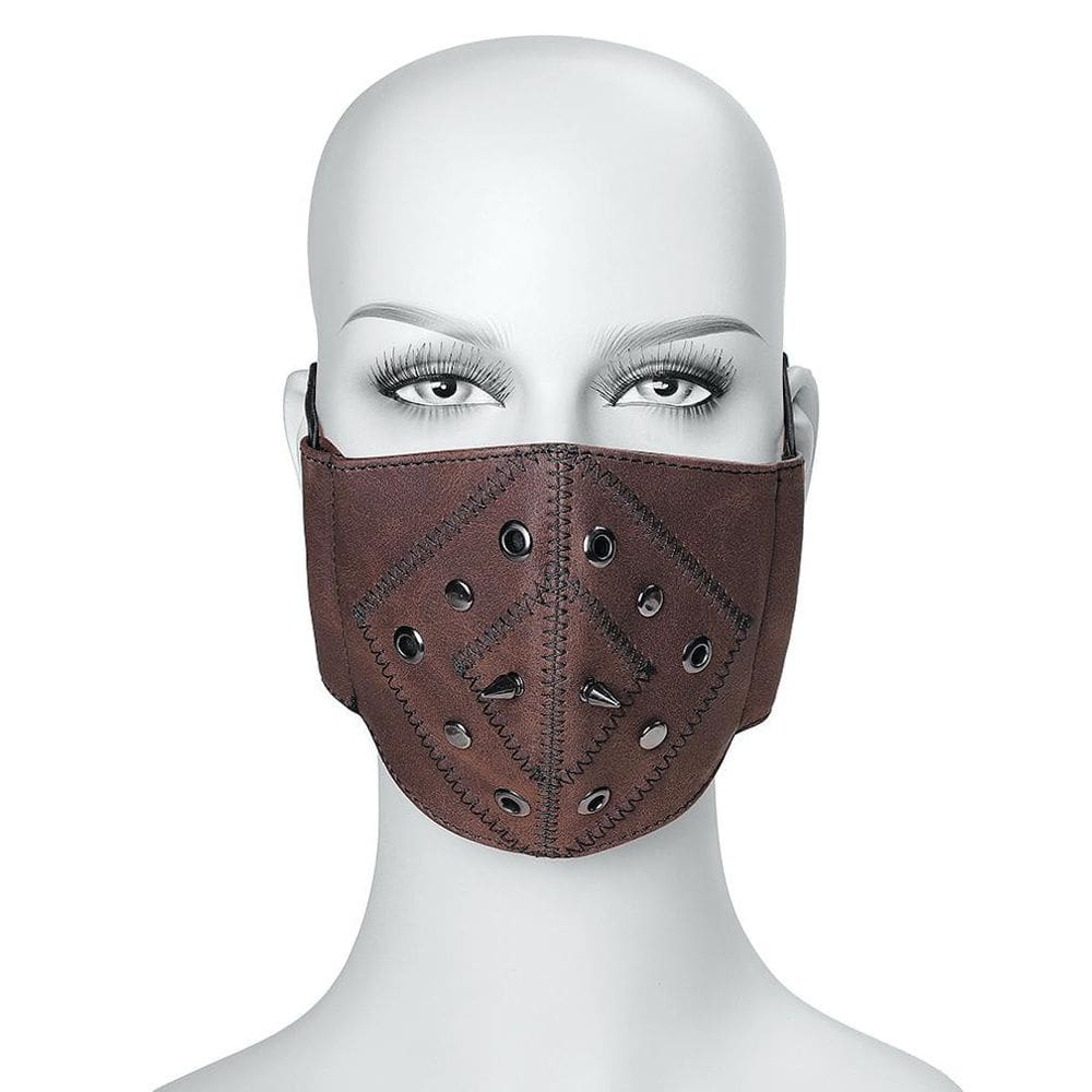 Máscara facial de couro reutilizável com impressão digital punk de Halloween