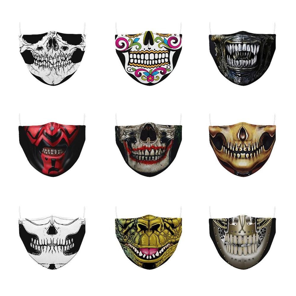 Máscara facial Halloween Funny Digital Print, conjunto de 9