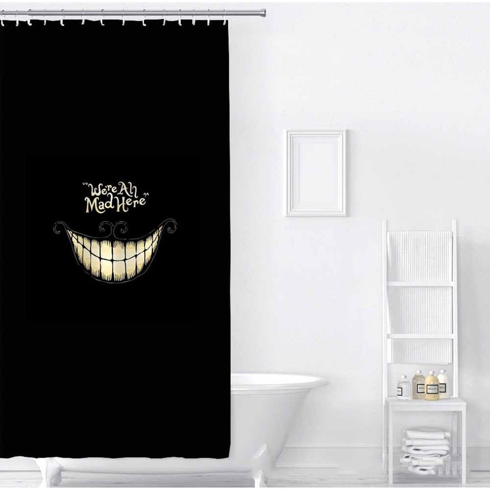 Cortina de chuveiro Alices no País das Maravilhas Cheshires Cats Anime