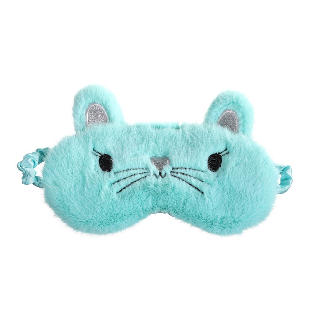 Máscara de dormir Cartoon Cat Kitty Plush Eyetaps Blind Pink