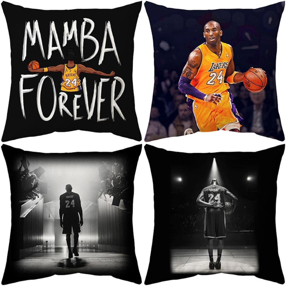 Capas de almofada 4 unidades/lote Kobes Bryants Anime 45 x 45 cm de pelúcia curta