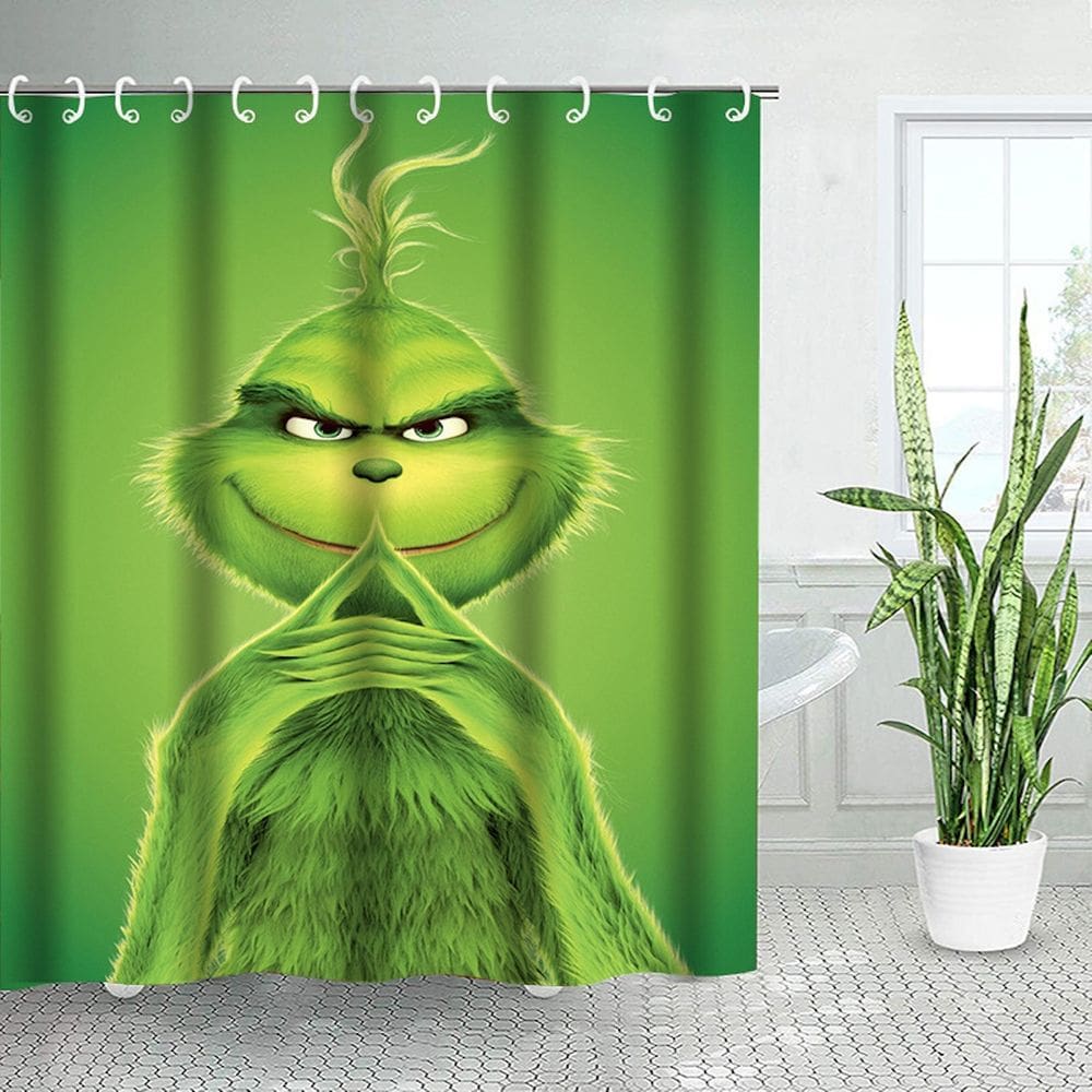 Cortina de chuveiro Hows Grinchs Stoles Christmas Grinchs Anime