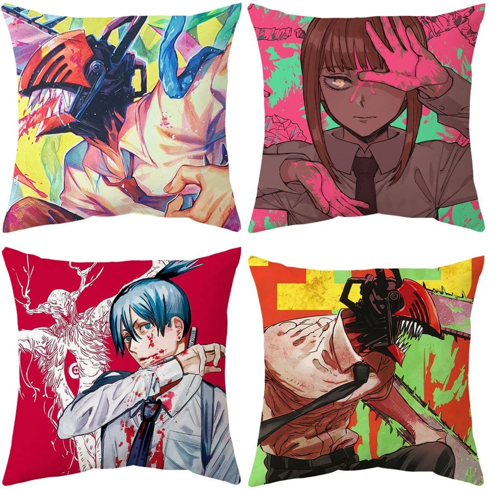 Capas de almofada, 4 unidades/lote, tema de anime, 45 x 45 cm, terileno