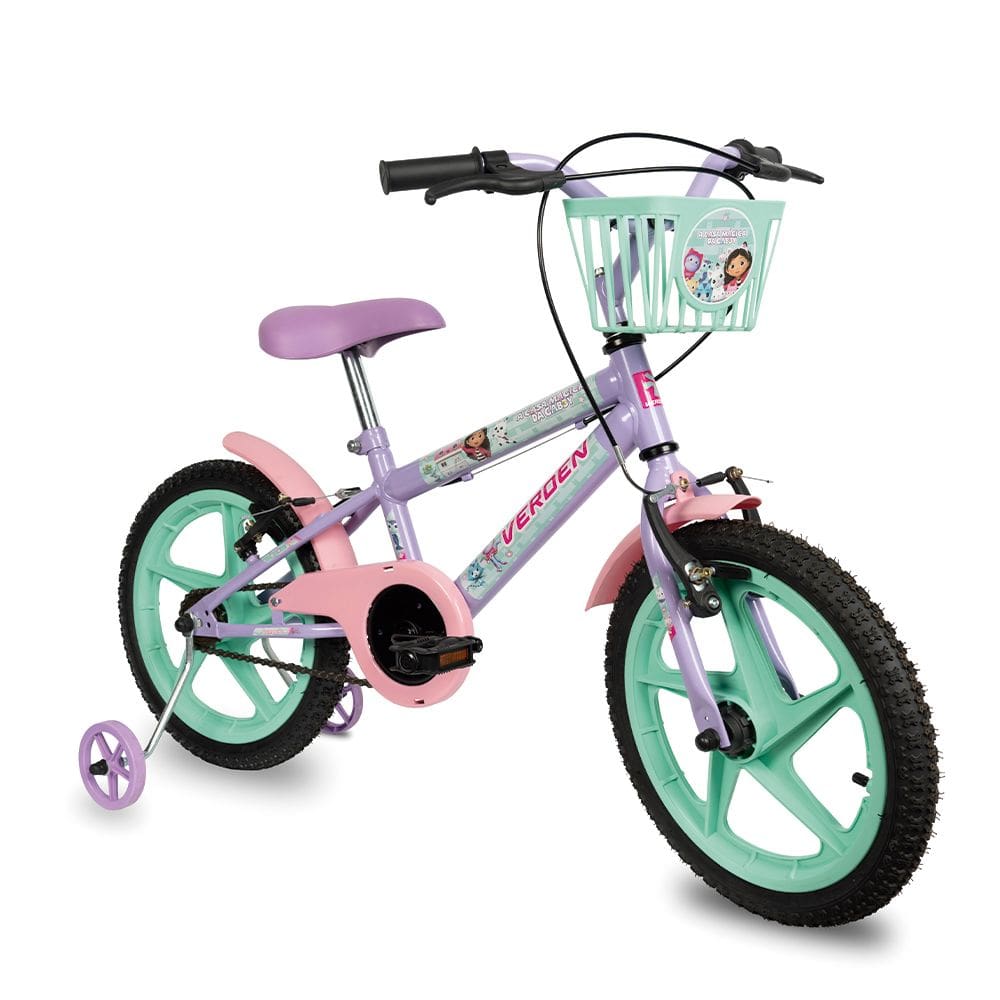 Bicicleta Infantil Aro 16  A Casa Mágica da Gabby Lilás Verden Bikes
