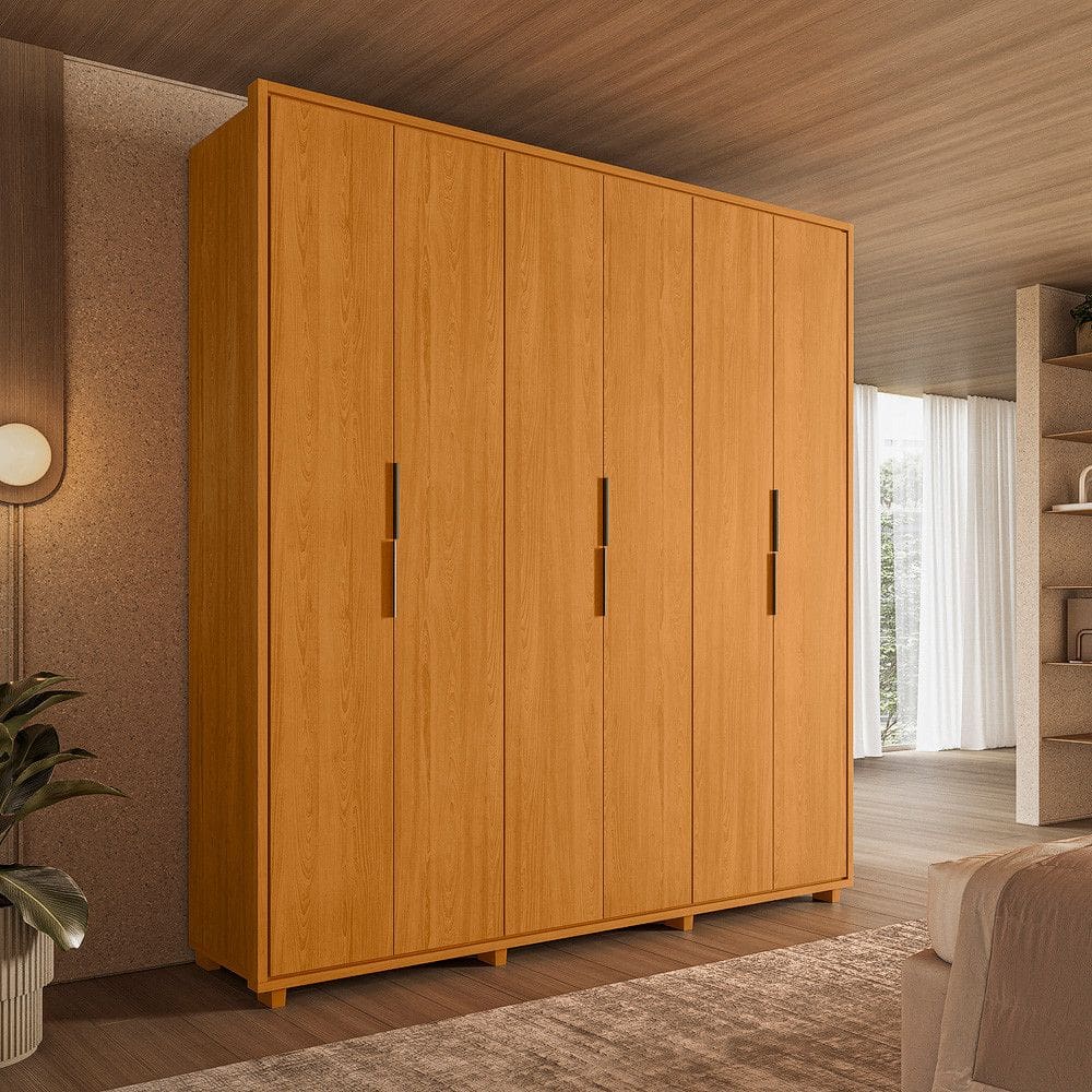 Guarda Roupa Casal 6 Portas com Pes Em MDF Matisse Madetec