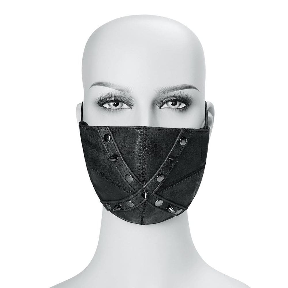 Máscara facial para festa de Halloween em couro punk com filtros unissex