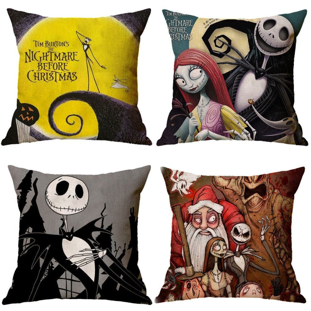 Capa de almofada 4 unidades/Lot Nightmares Before Christmas Jack and Sally