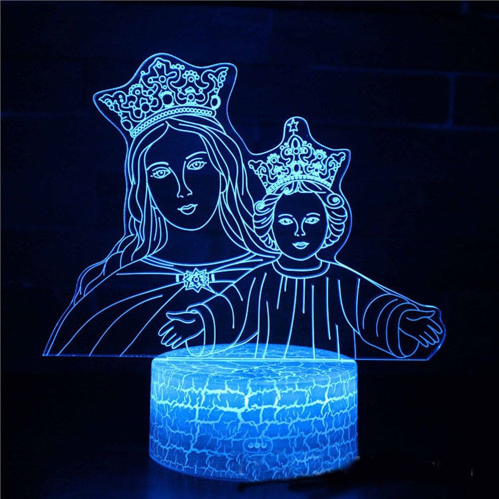 Lâmpada de ilusão 3D Night Light, decoração de anime Western Jesus