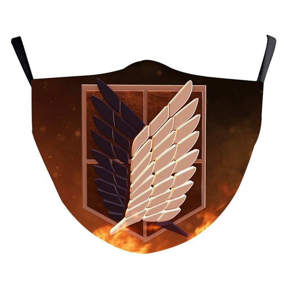 Máscara facial Titan Anime Cosplay de algodão respirável e reutilizável