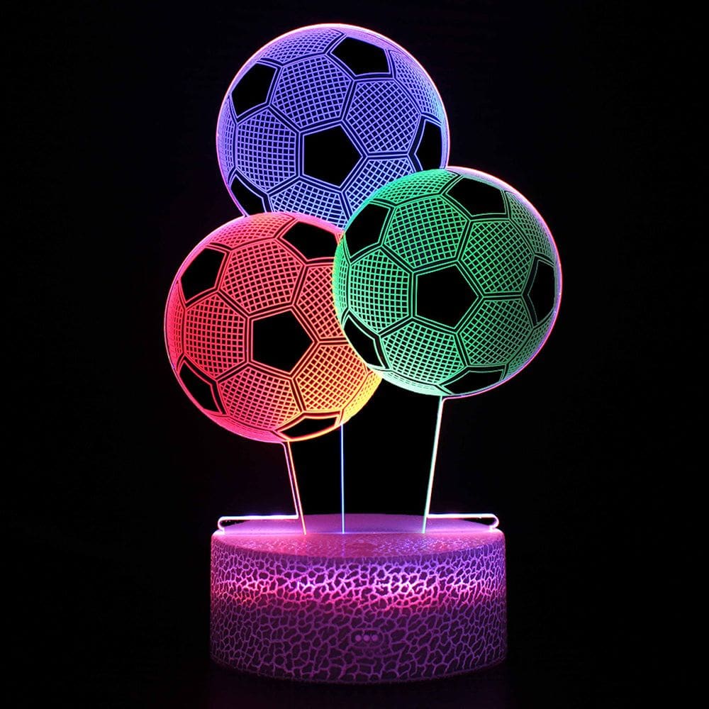 Lâmpada de decoração de anime 3D Night Light Lâmpada de ilusão 3D de futebol