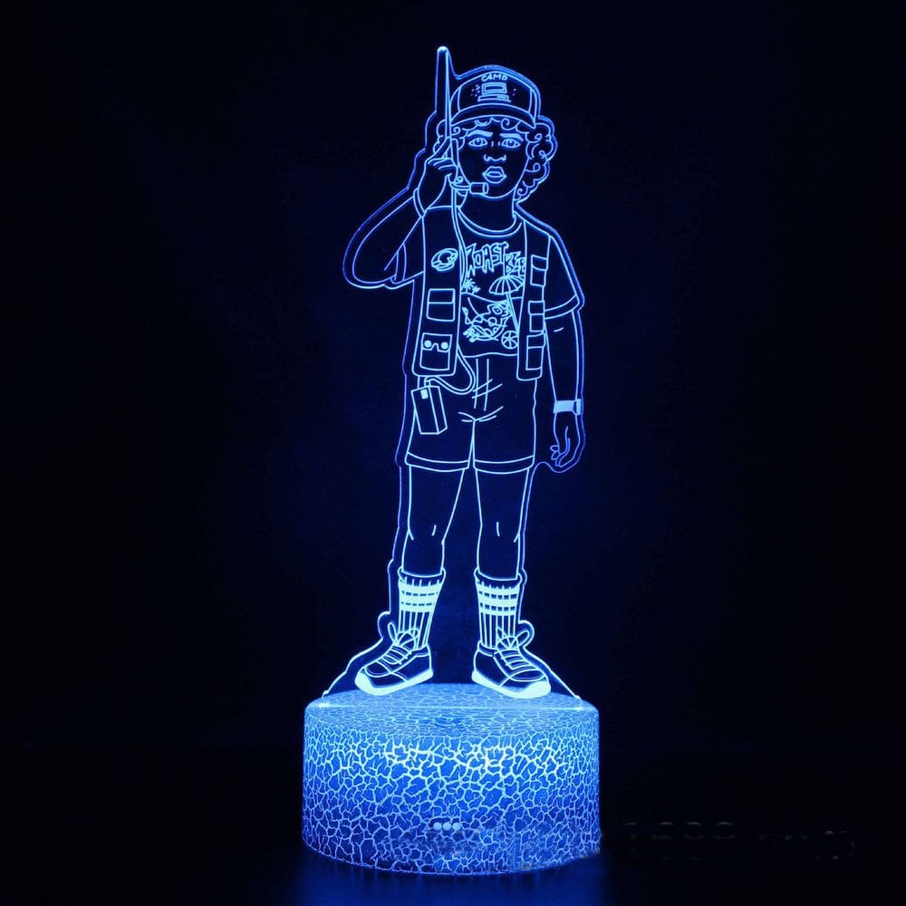 Lâmpada de luz noturna Dustin Anime Decor 3D Illusion com USB