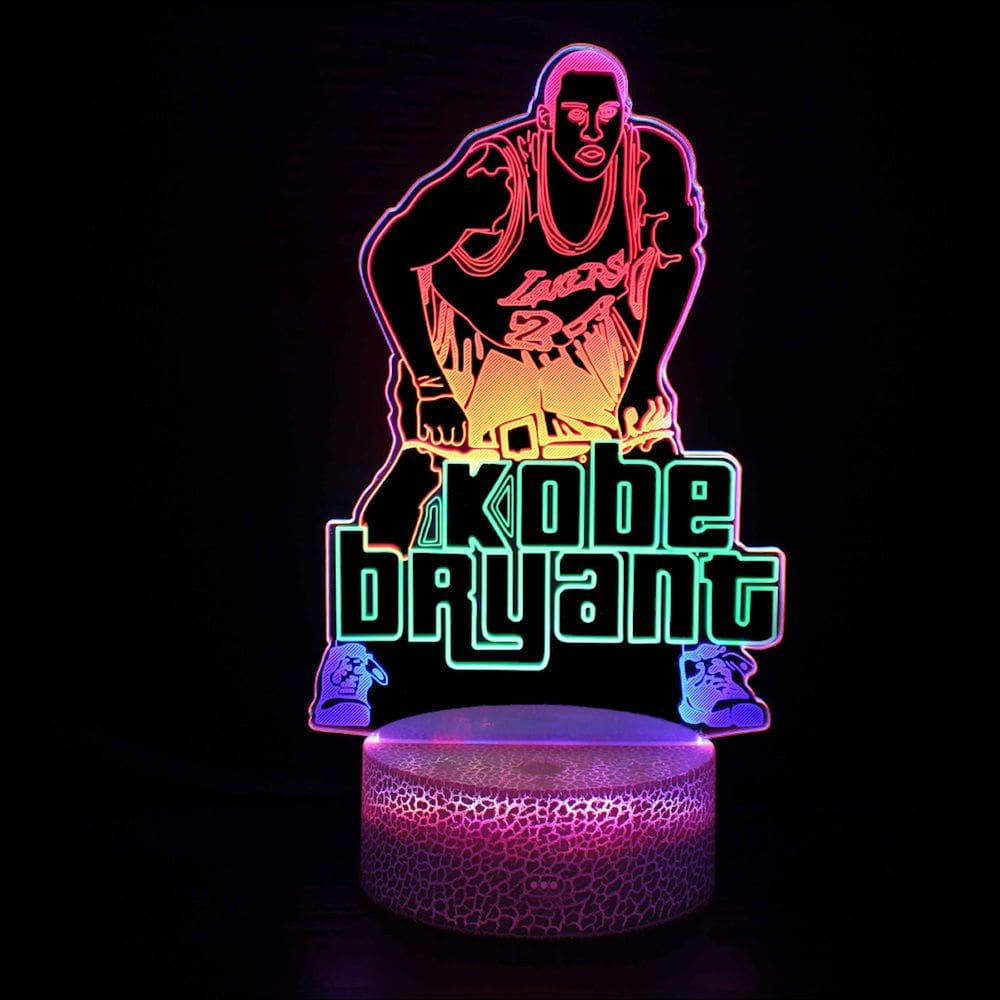 Lâmpada de ilusão 3D Night Light Kobe Bryant Anime Decor