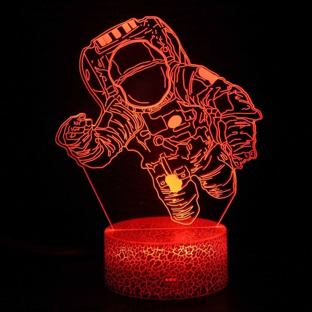 Lâmpada de luz noturna Spaceship Rocket Astronaut Anime Decor 3D